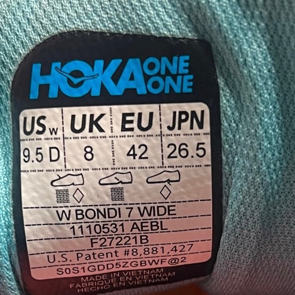 Hoka one one bondi 7 size 9.5D - Picture 8 of 9